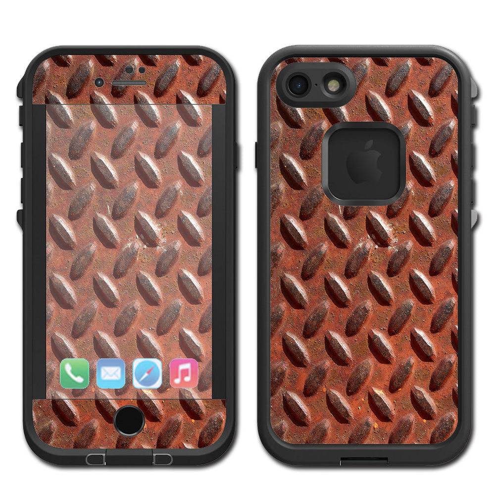  Rusted Diamond Plate Metal Panel Rust Lifeproof Fre iPhone 7 or iPhone 8 Skin