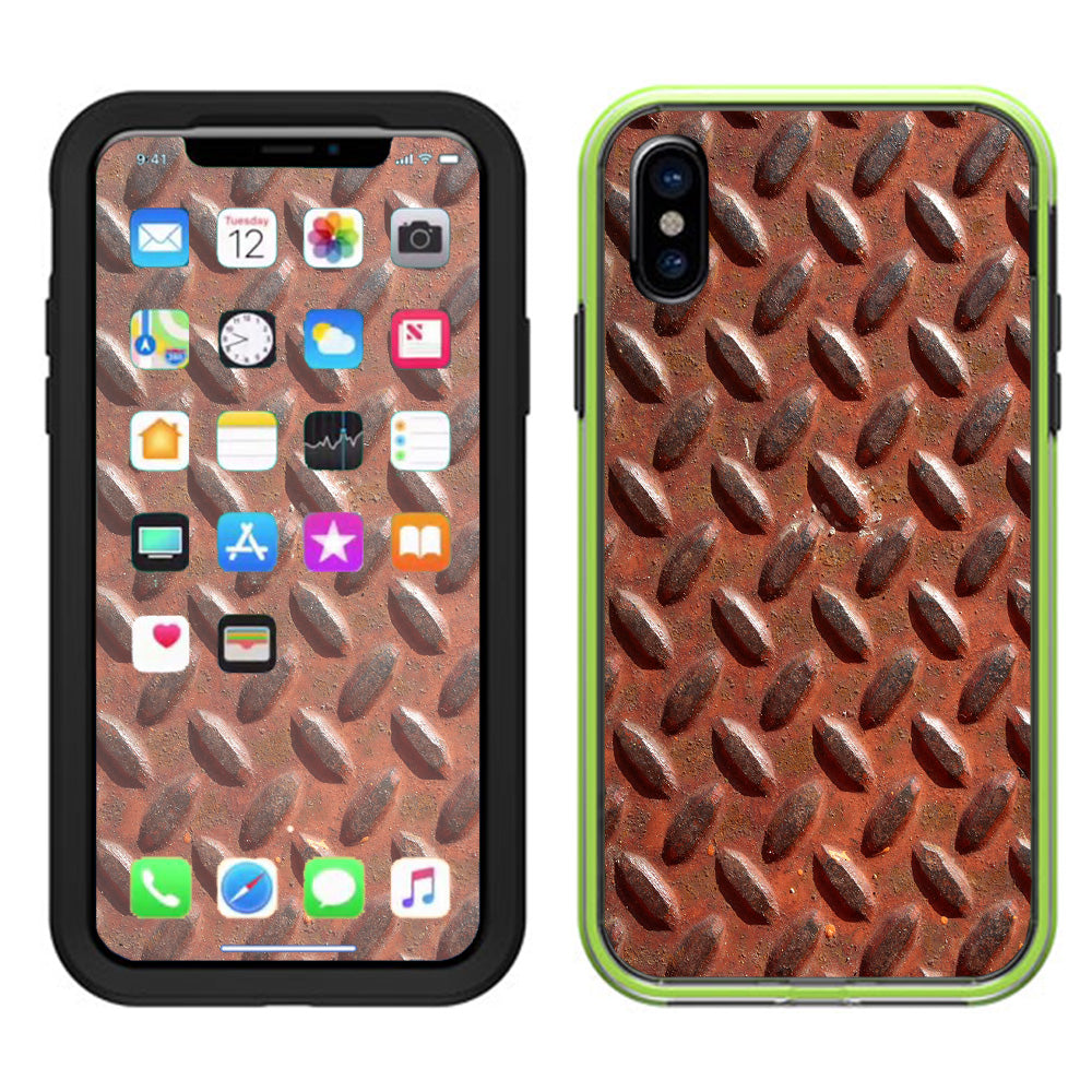  Rusted Diamond Plate Metal Panel Rust Lifeproof Slam Case iPhone X Skin