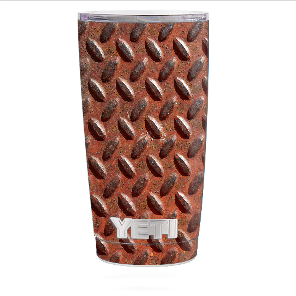  Rusted Diamond Plate Metal Panel Rust Yeti 20oz Rambler Tumbler Skin