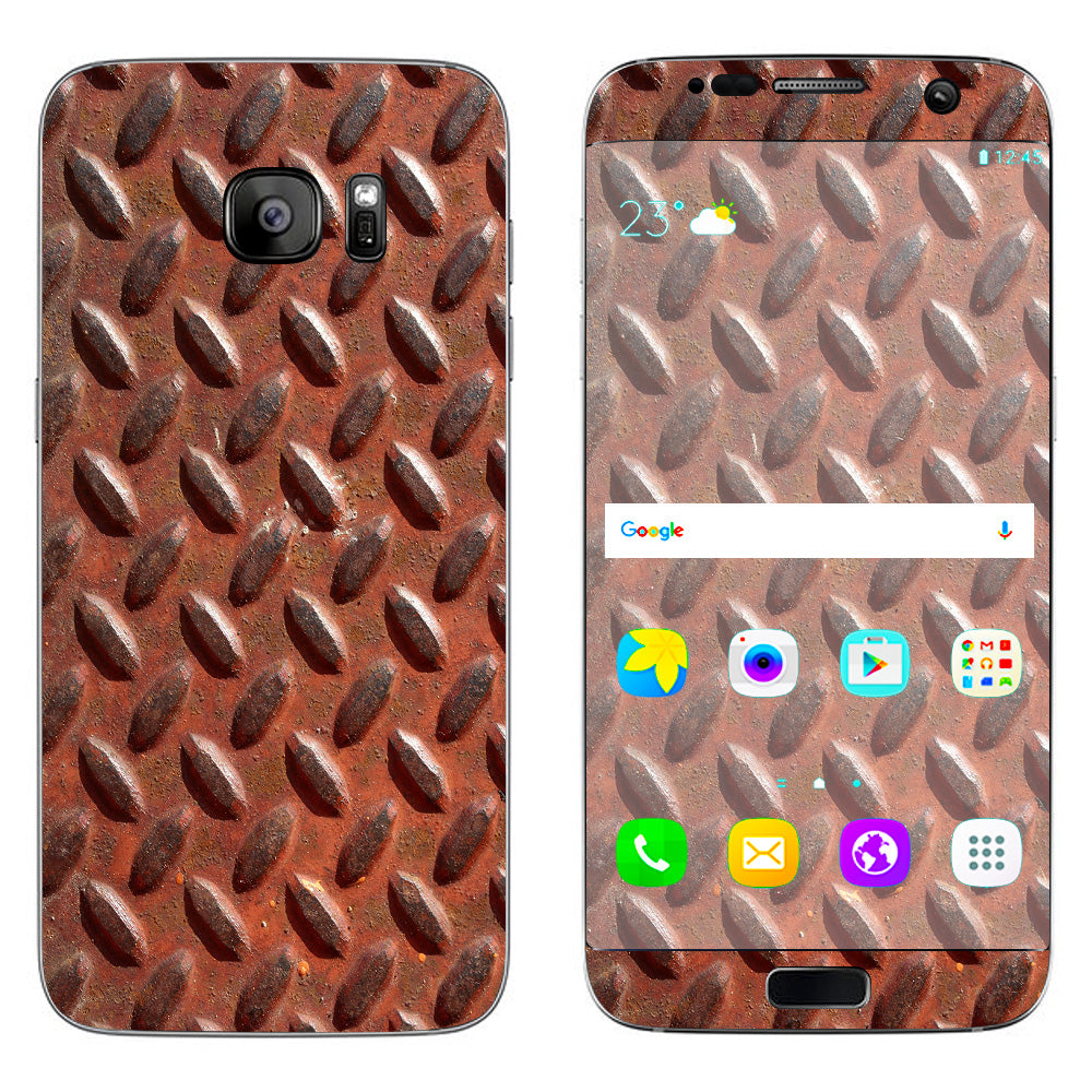  Rusted Diamond Plate Metal Panel Rust Samsung Galaxy S7 Edge Skin