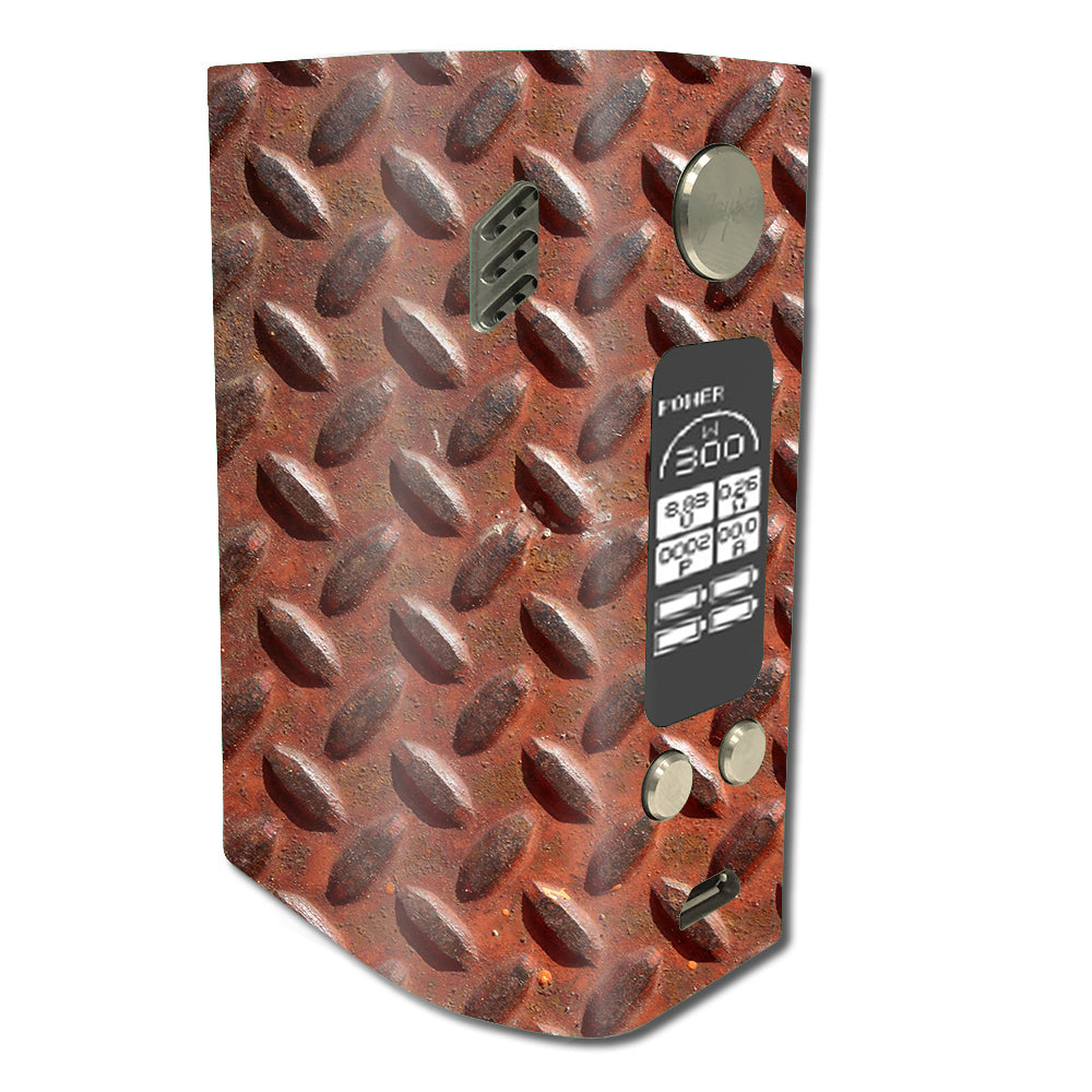  Rusted Diamond Plate Metal Panel Rust Wismec Reuleaux RX300 Skin