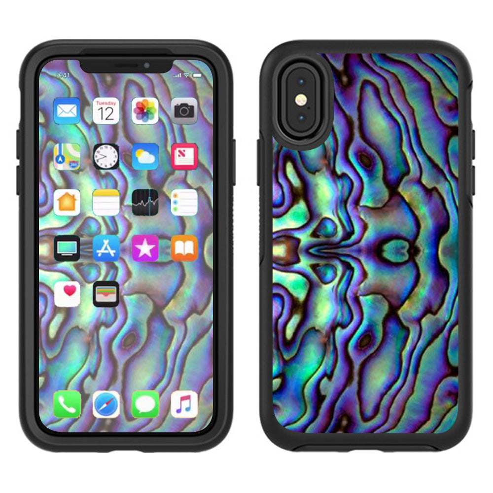  Abalone Sea Shell Green Blue Purple Otterbox Defender Apple iPhone X Skin