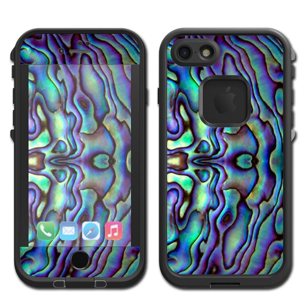  Abalone Sea Shell Green Blue Purple Lifeproof Fre iPhone 7 or iPhone 8 Skin