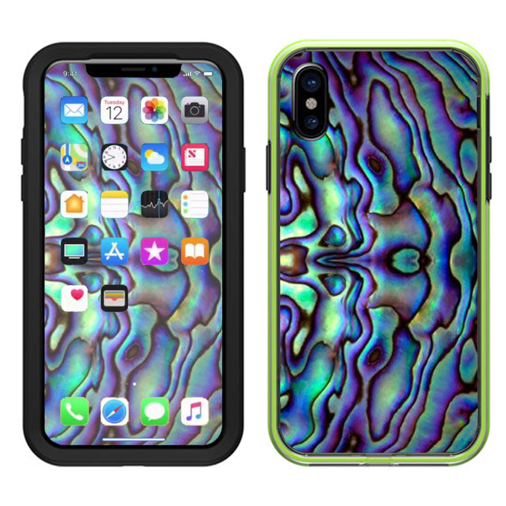  Abalone Sea Shell Green Blue Purple Lifeproof Slam Case iPhone X Skin