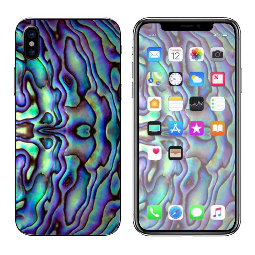  Abalone Sea Shell Green Blue Purple Apple iPhone X Skin