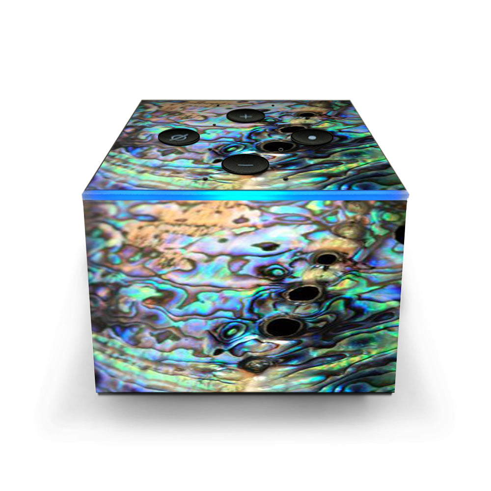  Abalone Swirl Shell Design Blue Amazon Fire TV Cube Skin