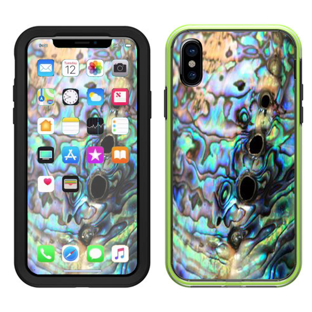  Abalone Swirl Shell Design Blue Lifeproof Slam Case iPhone X Skin