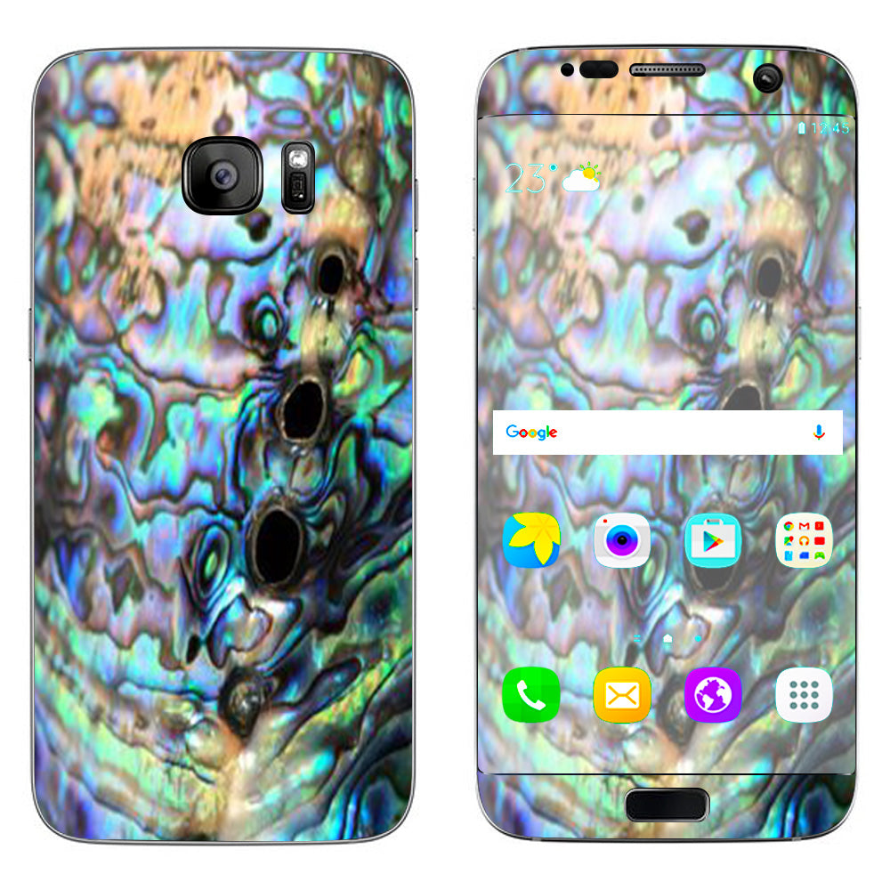  Abalone Swirl Shell Design Blue Samsung Galaxy S7 Edge Skin
