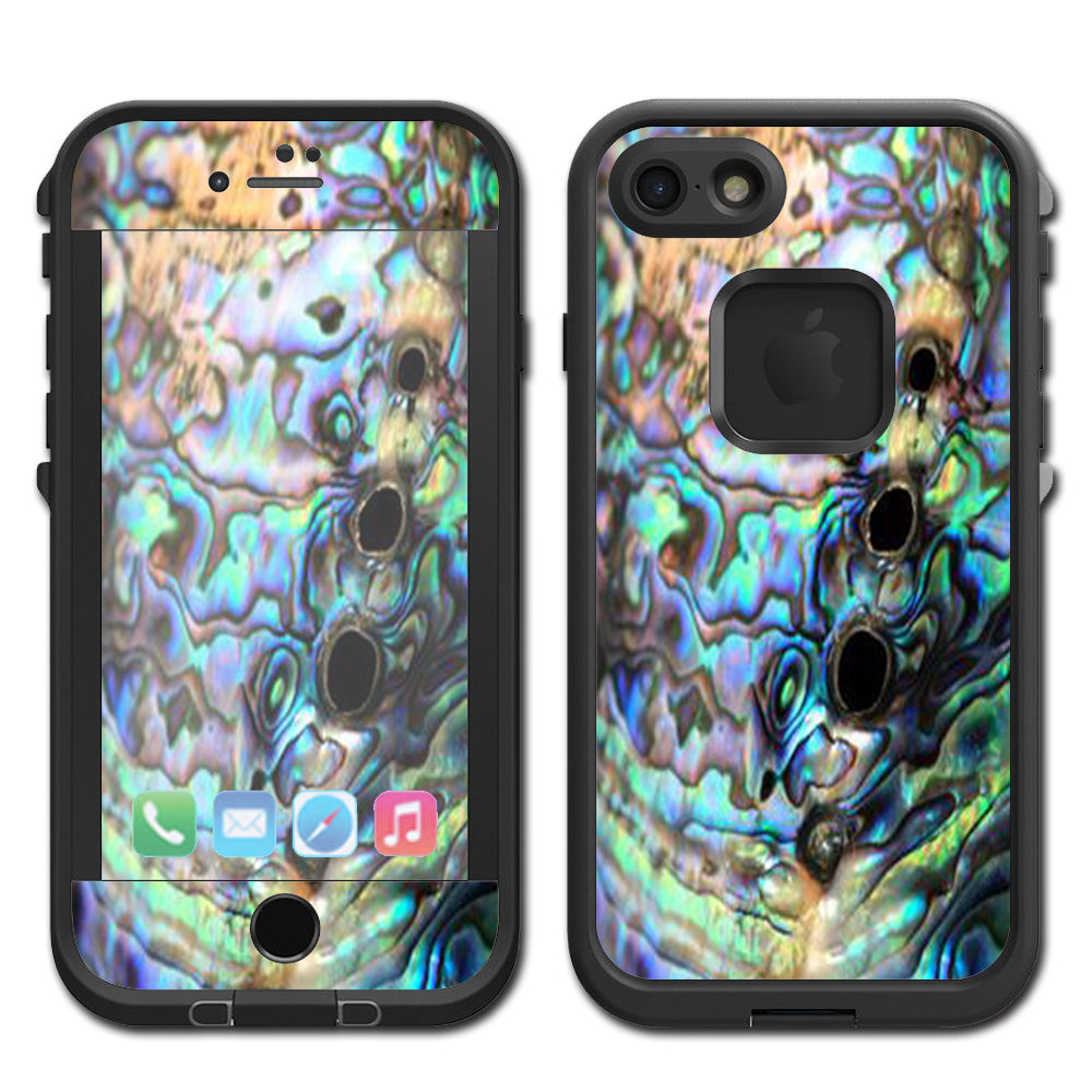  Abalone Swirl Shell Design Blue Lifeproof Fre iPhone 7 or iPhone 8 Skin