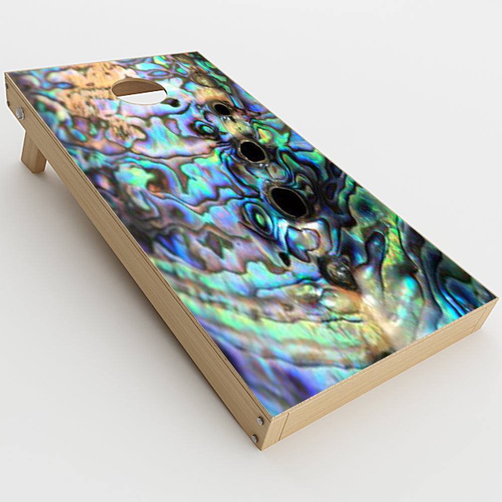  Abalone Swirl Shell Design Blue Cornhole Game Boards  Skin