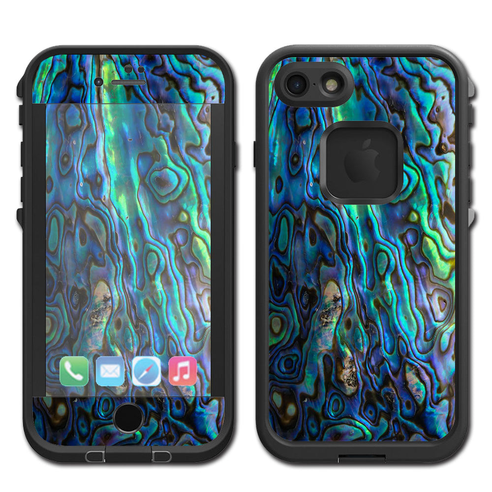  Abalone Shell Green Swirl Blue Gold Lifeproof Fre iPhone 7 or iPhone 8 Skin
