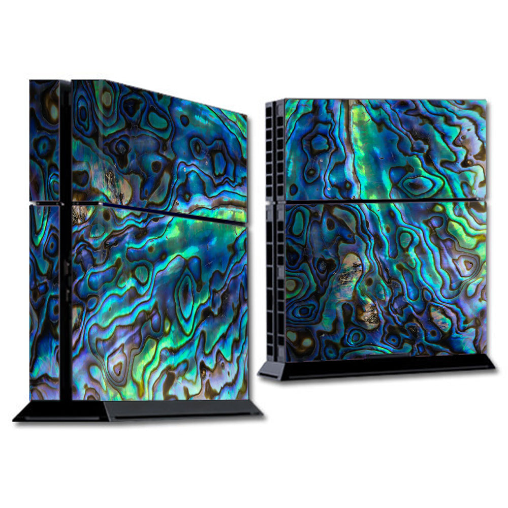  Abalone Shell Green Swirl Blue Gold Sony Playstation PS4 Skin