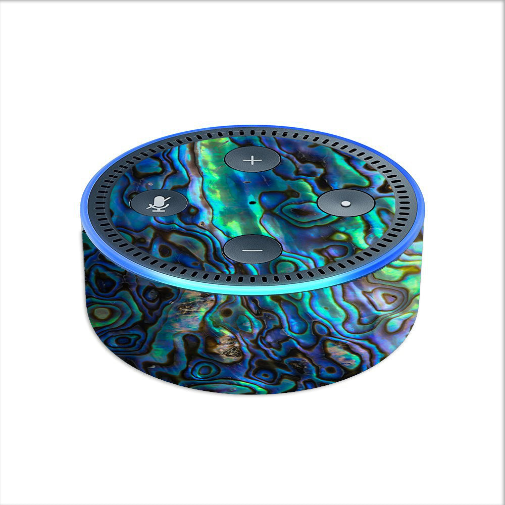  Abalone Shell Green Swirl Blue Gold Amazon Echo Dot 2nd Gen Skin