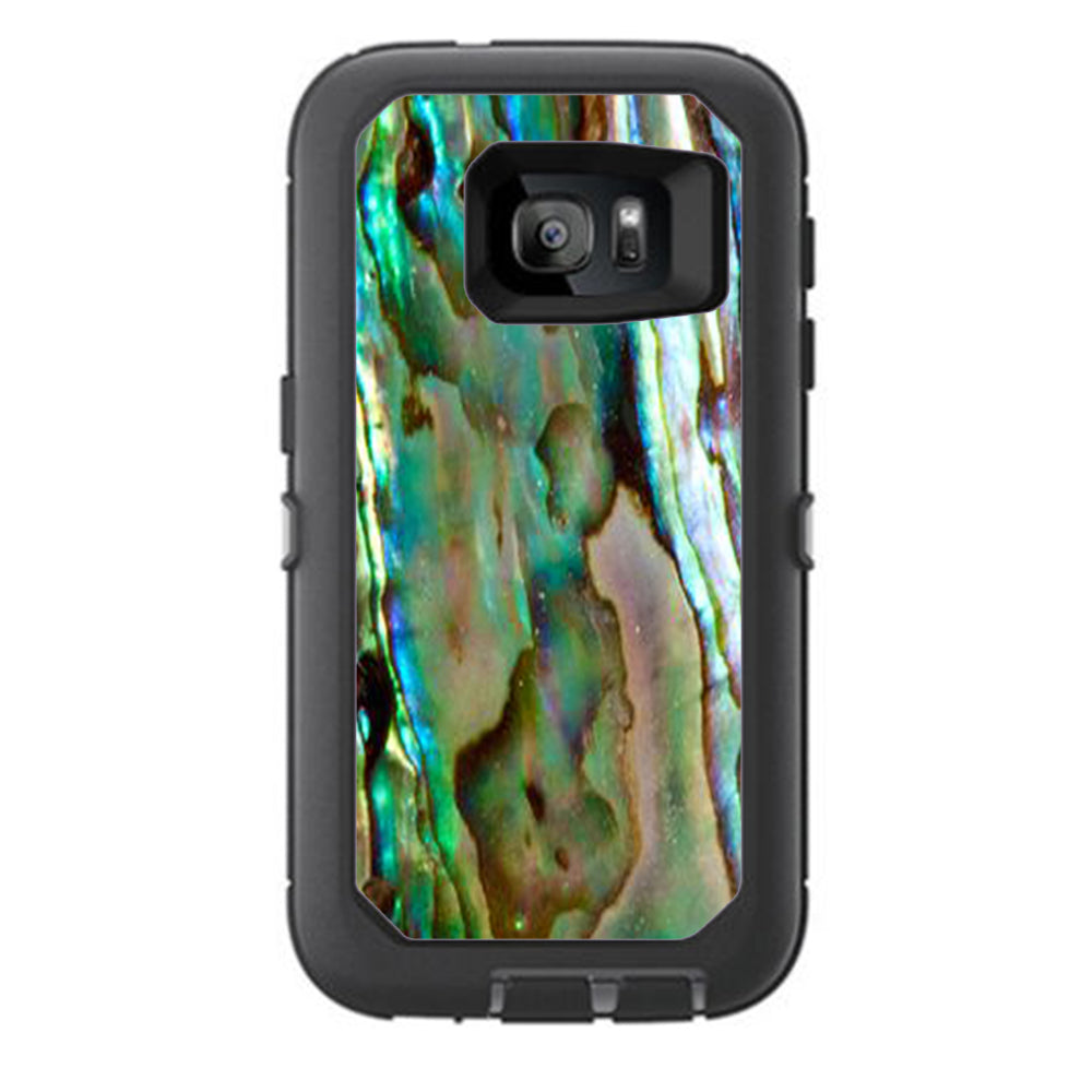  Abalone Sea Shell Gold Blues Beautiful Otterbox Defender Samsung Galaxy S7 Skin