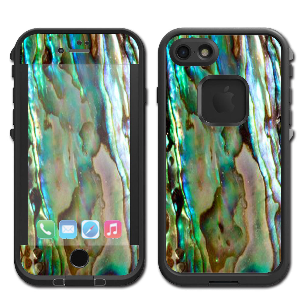  Abalone Sea Shell Gold Blues Beautiful Lifeproof Fre iPhone 7 or iPhone 8 Skin