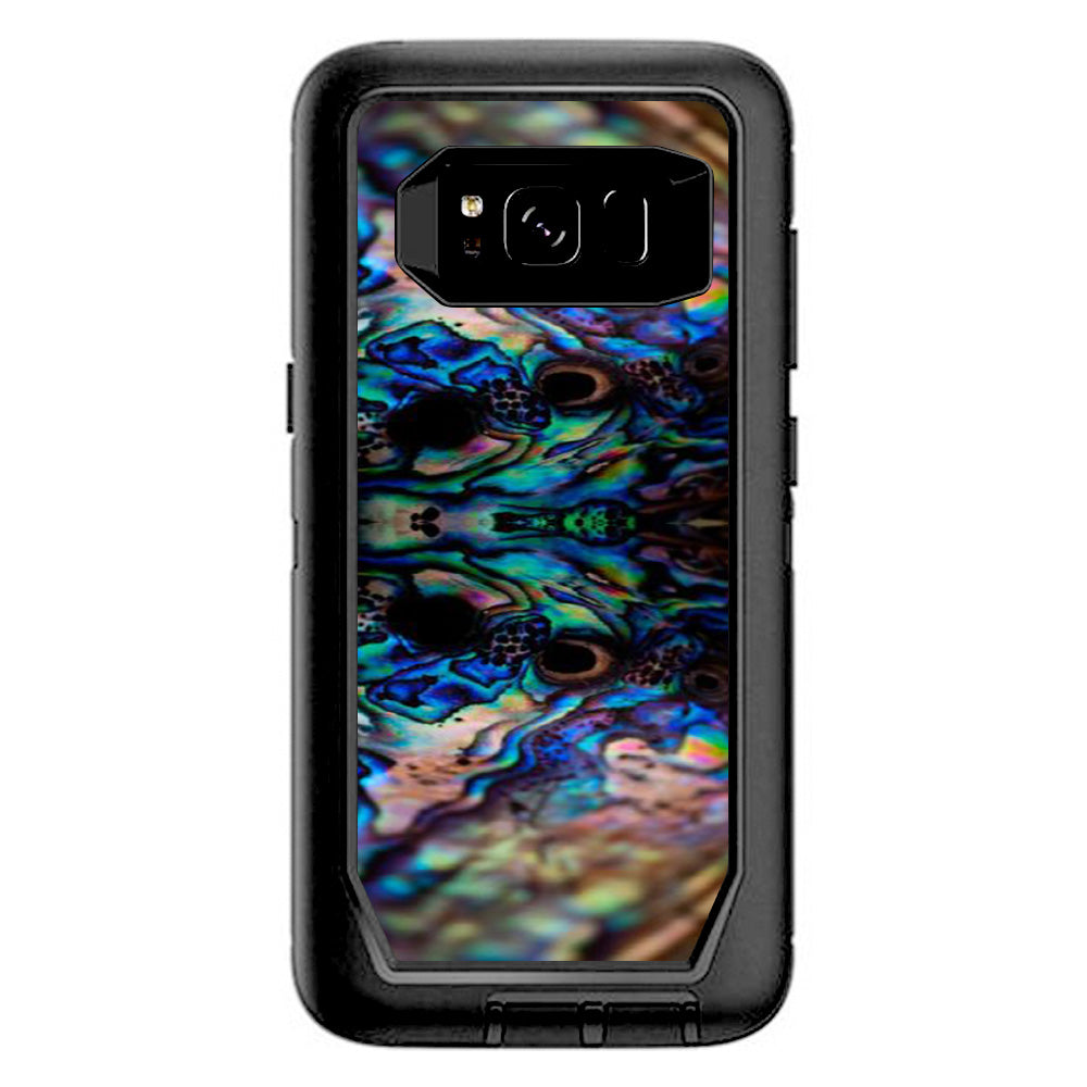  Abalone Blue Black Shell Design Otterbox Defender Samsung Galaxy S8 Skin