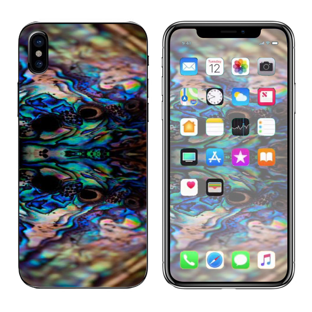  Abalone Blue Black Shell Design Apple iPhone X Skin