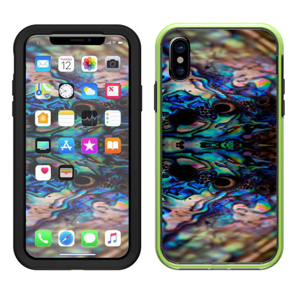  Abalone Blue Black Shell Design Lifeproof Slam Case iPhone X Skin