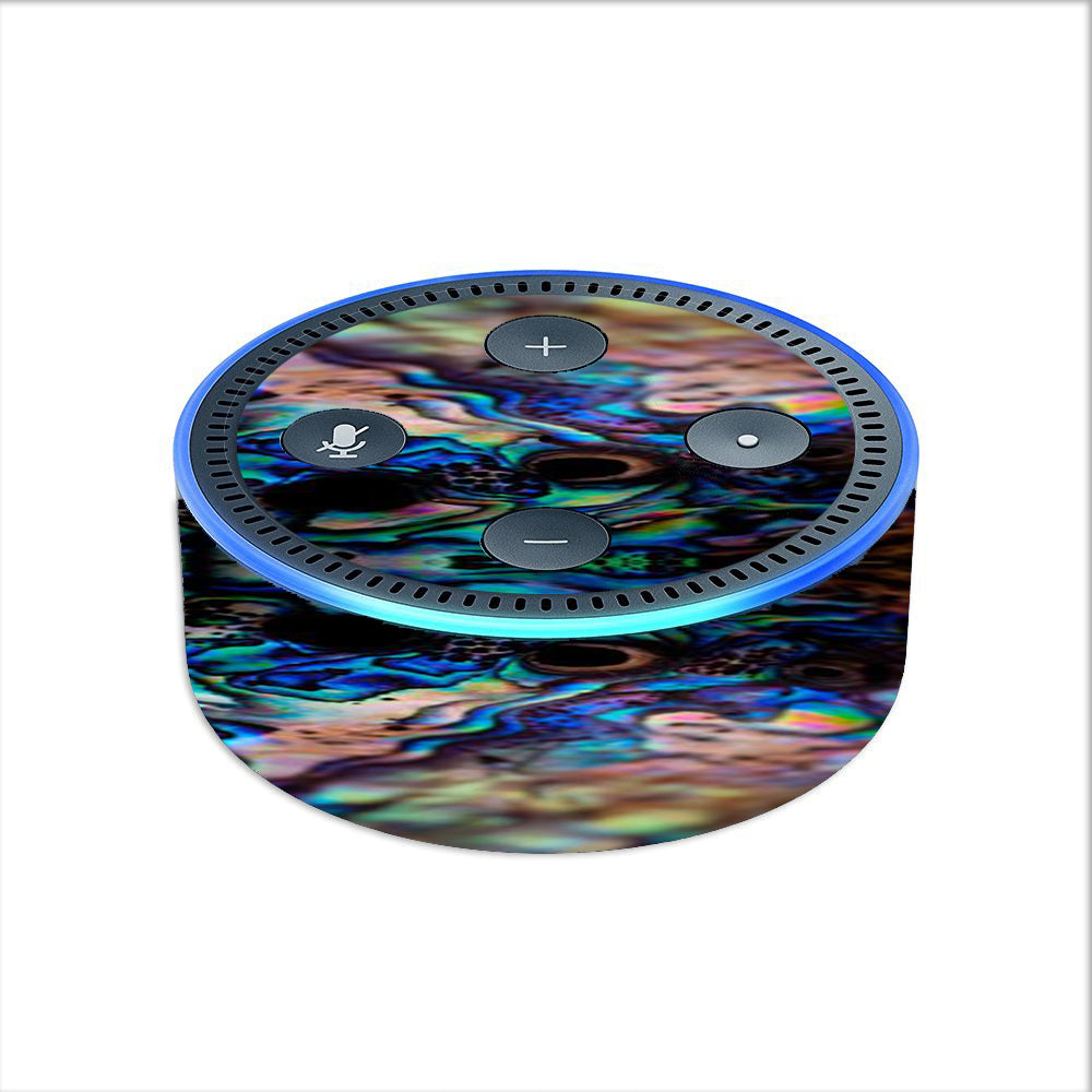  Abalone Blue Black Shell Design Amazon Echo Dot 2nd Gen Skin