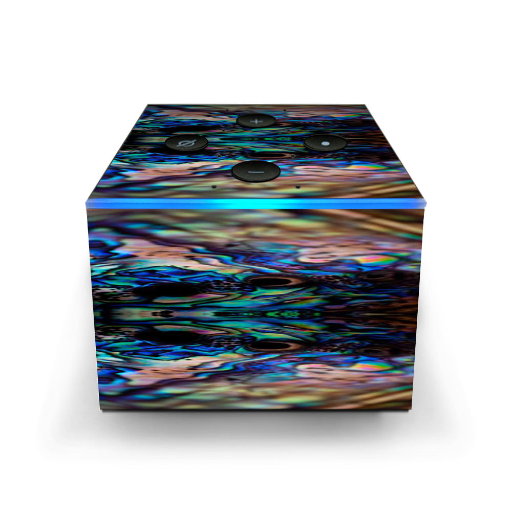  Abalone Blue Black Shell Design Amazon Fire TV Cube Skin