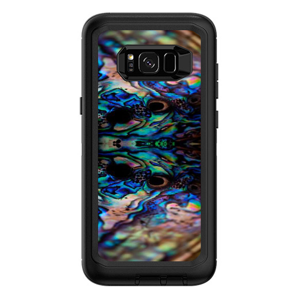  Abalone Blue Black Shell Design Otterbox Defender Samsung Galaxy S8 Plus Skin