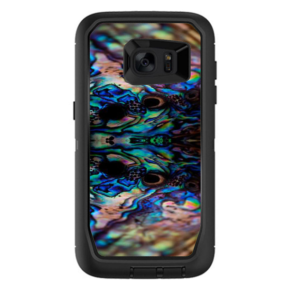  Abalone Blue Black Shell Design Otterbox Defender Samsung Galaxy S7 Edge Skin