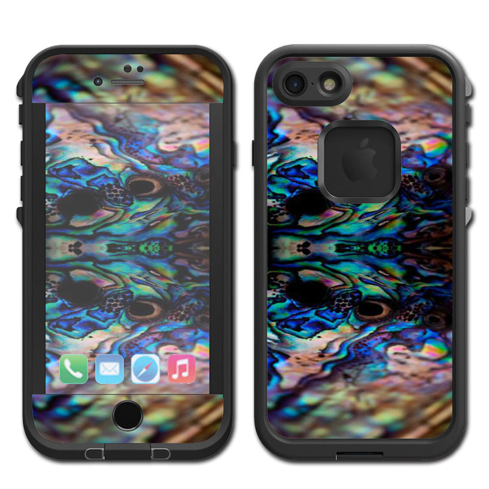  Abalone Blue Black Shell Design Lifeproof Fre iPhone 7 or iPhone 8 Skin