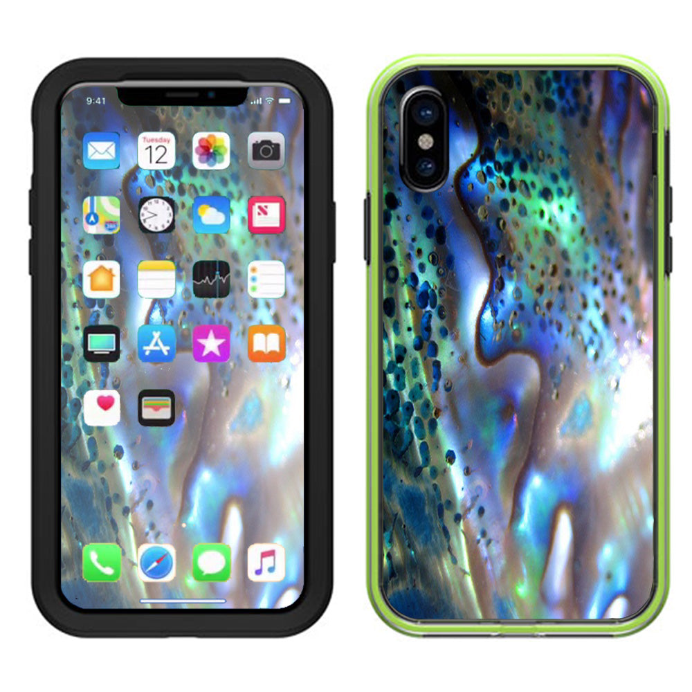  Abalone Pearl Sea Shell Green Blue Lifeproof Slam Case iPhone X Skin