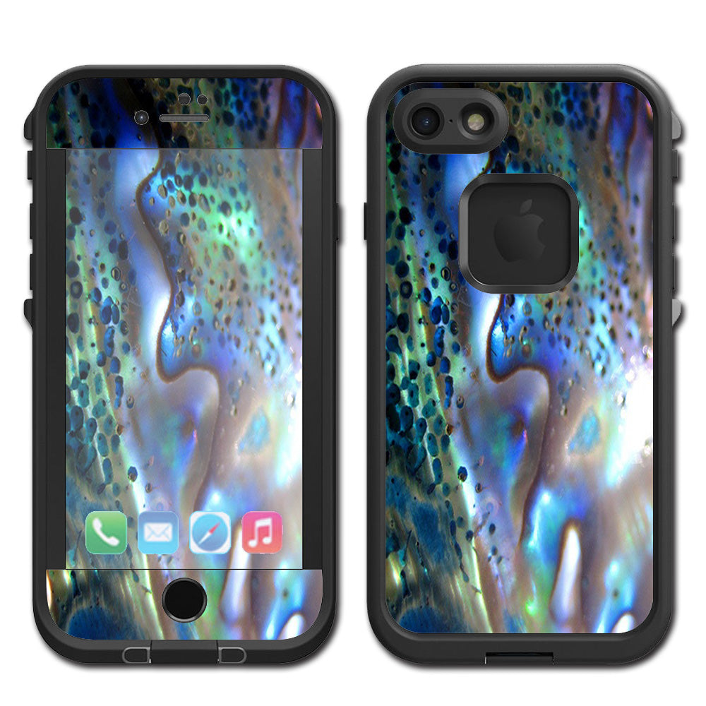 Abalone Pearl Sea Shell Green Blue Lifeproof Fre iPhone 7 or iPhone 8 Skin