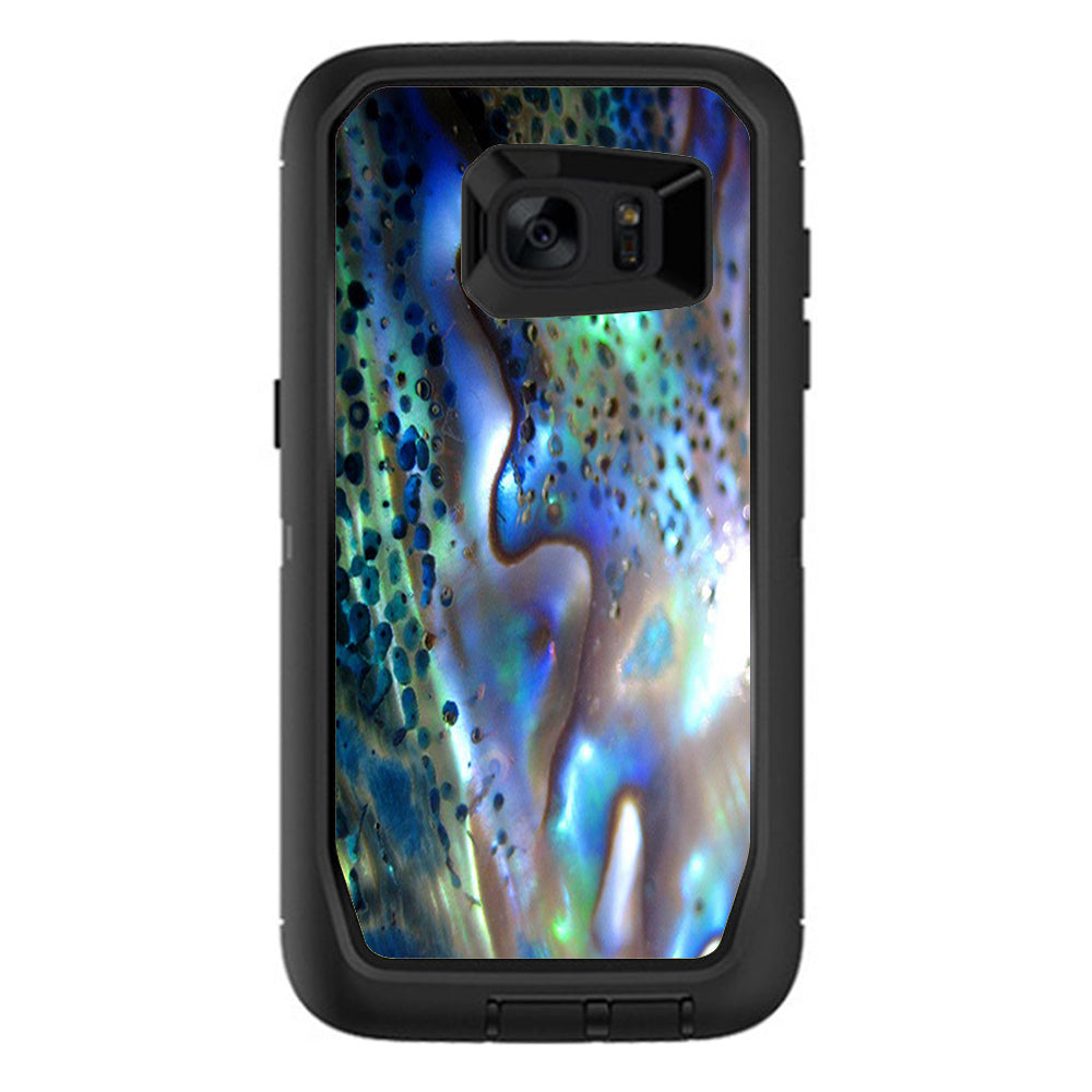  Abalone Pearl Sea Shell Green Blue Otterbox Defender Samsung Galaxy S7 Edge Skin