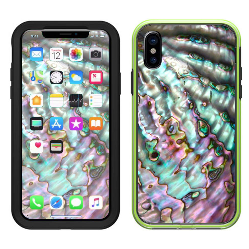  Abalone Pink Green Purple Sea Shell  Lifeproof Slam Case iPhone X Skin