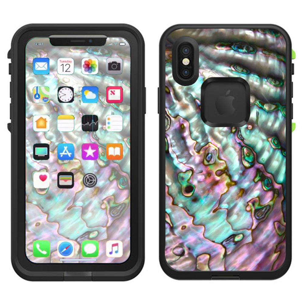  Abalone Pink Green Purple Sea Shell  Lifeproof Fre Case iPhone X Skin