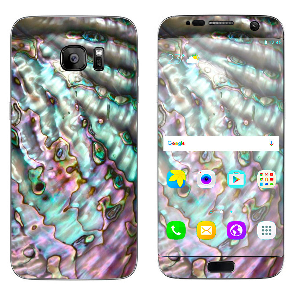  Abalone Pink Green Purple Sea Shell  Samsung Galaxy S7 Edge Skin