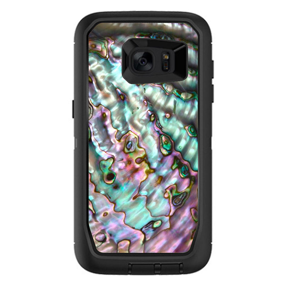  Abalone Pink Green Purple Sea Shell Otterbox Defender Samsung Galaxy S7 Edge Skin