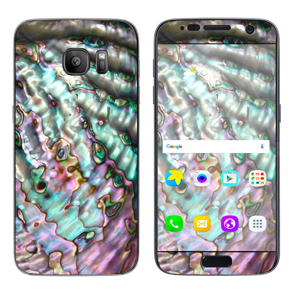  Abalone Pink Green Purple Sea Shell  Samsung Galaxy S7 Skin