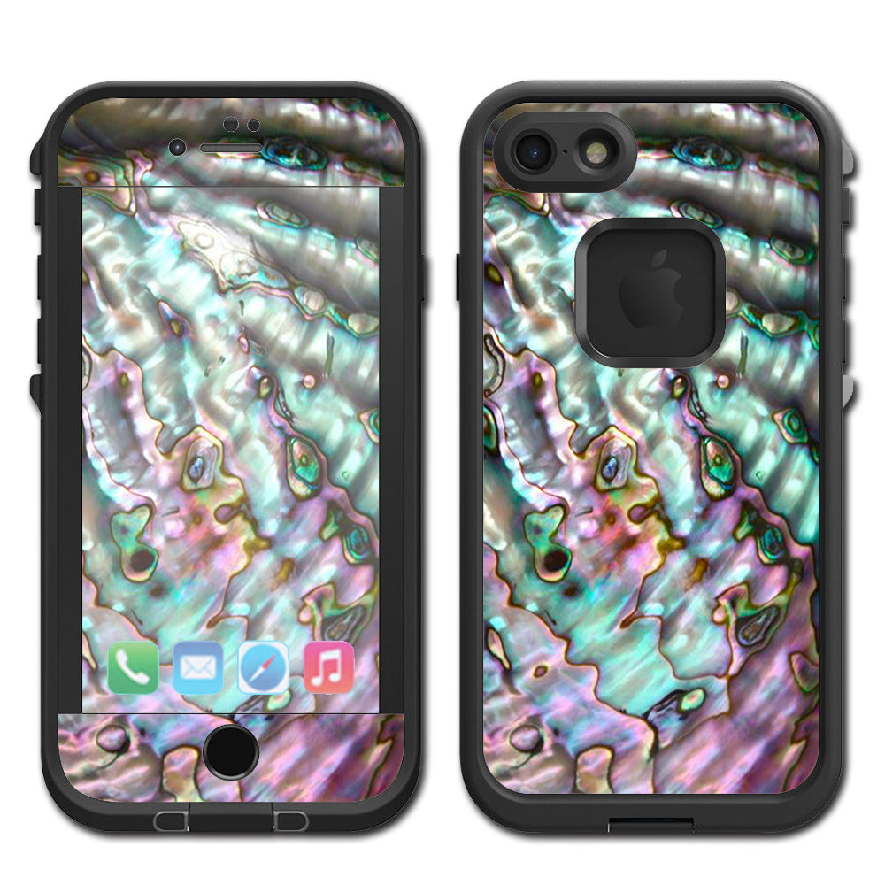  Abalone Pink Green Purple Sea Shell Lifeproof Fre iPhone 7 or iPhone 8 Skin