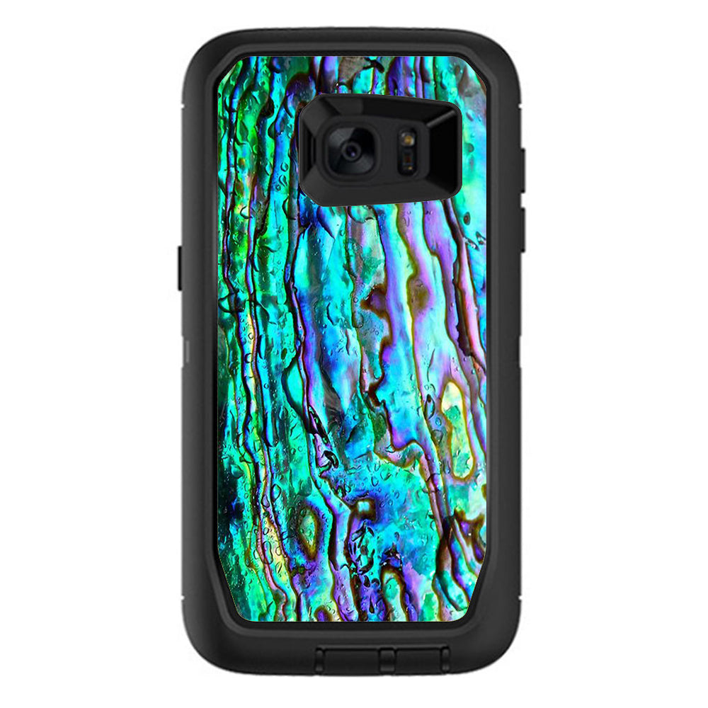  Abalone Ripples Green Blue Purple Shells Otterbox Defender Samsung Galaxy S7 Edge Skin