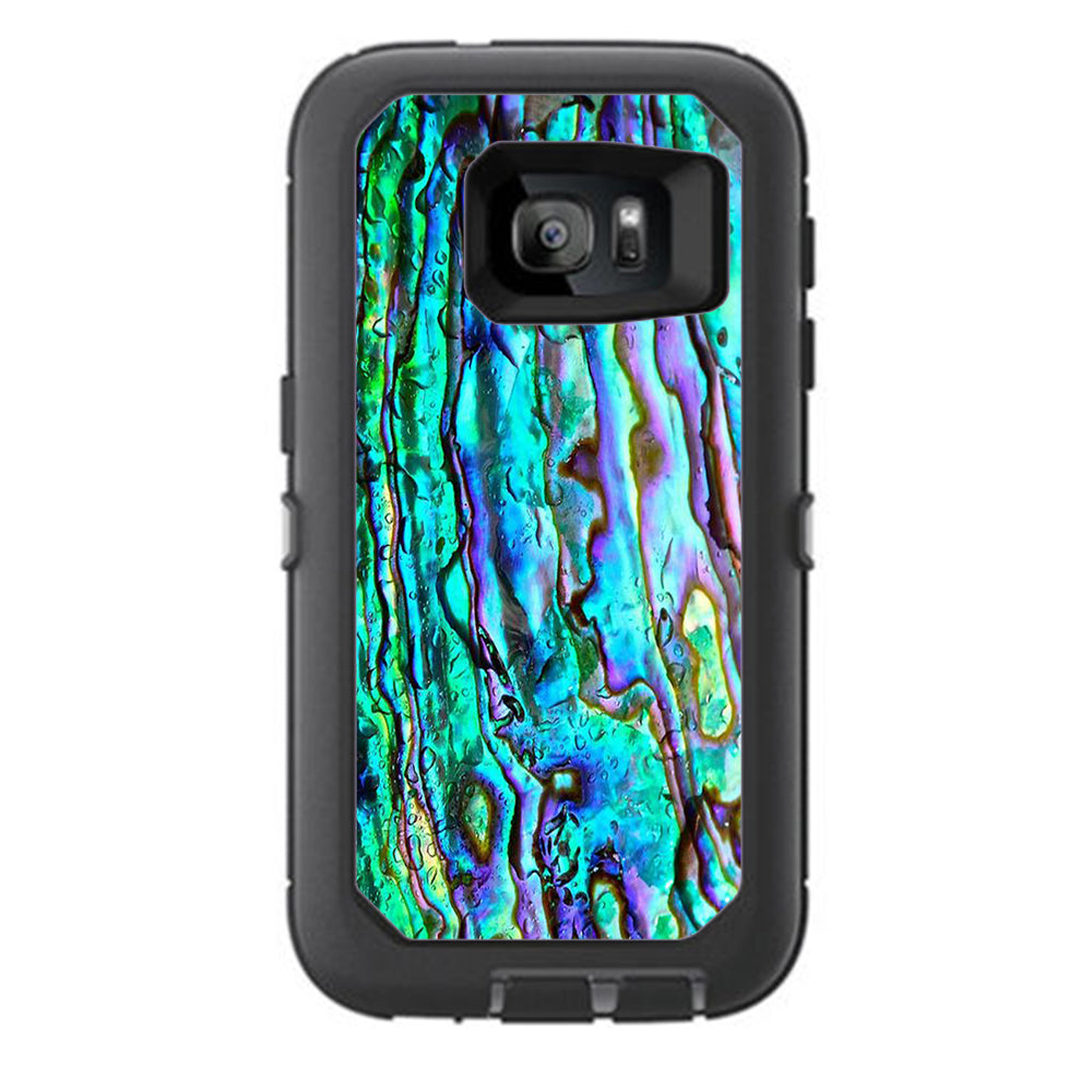  Abalone Ripples Green Blue Purple Shells Otterbox Defender Samsung Galaxy S7 Skin