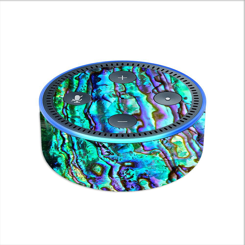  Abalone Ripples Green Blue Purple Shells Amazon Echo Dot 2nd Gen Skin