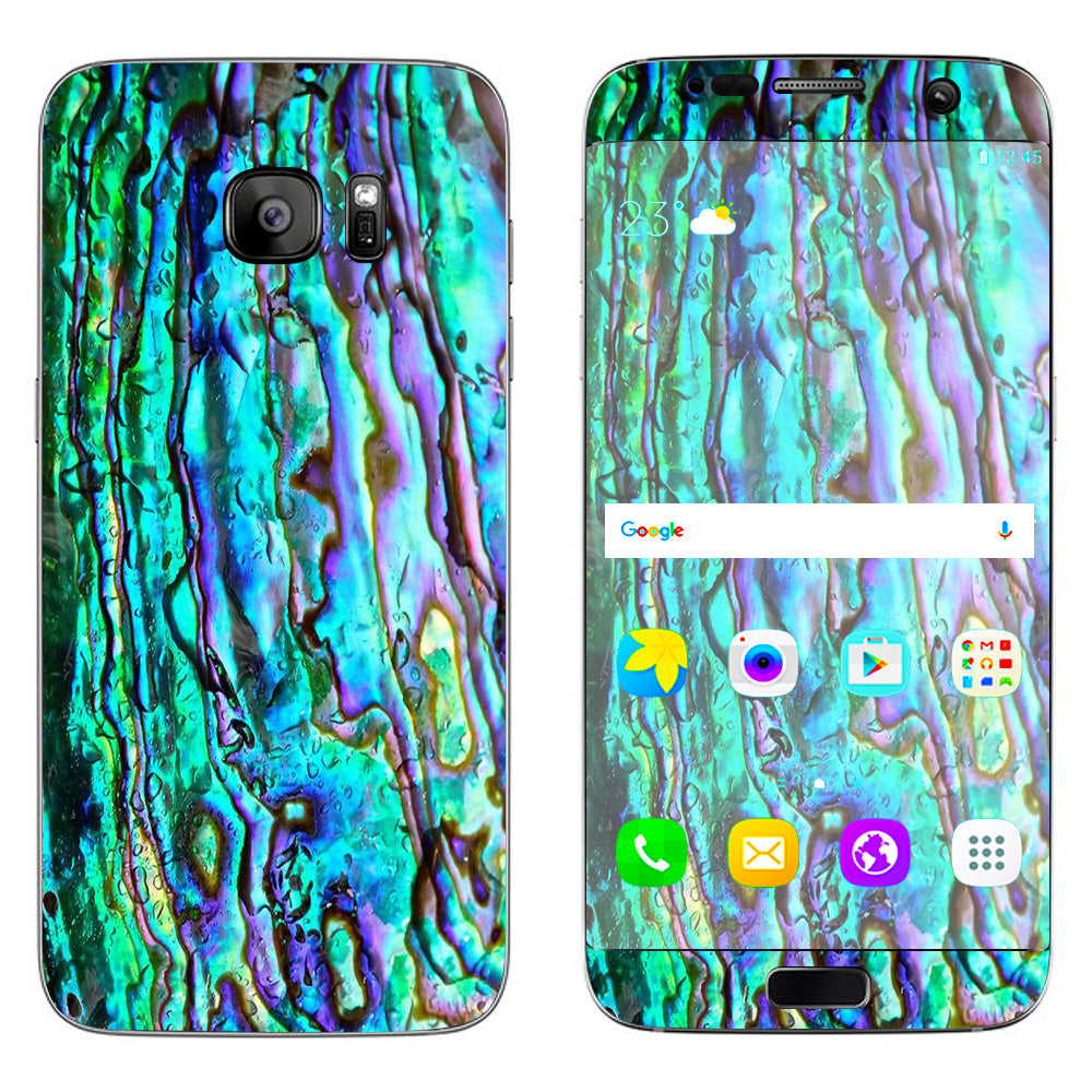  Abalone Ripples Green Blue Purple Shells Samsung Galaxy S7 Edge Skin