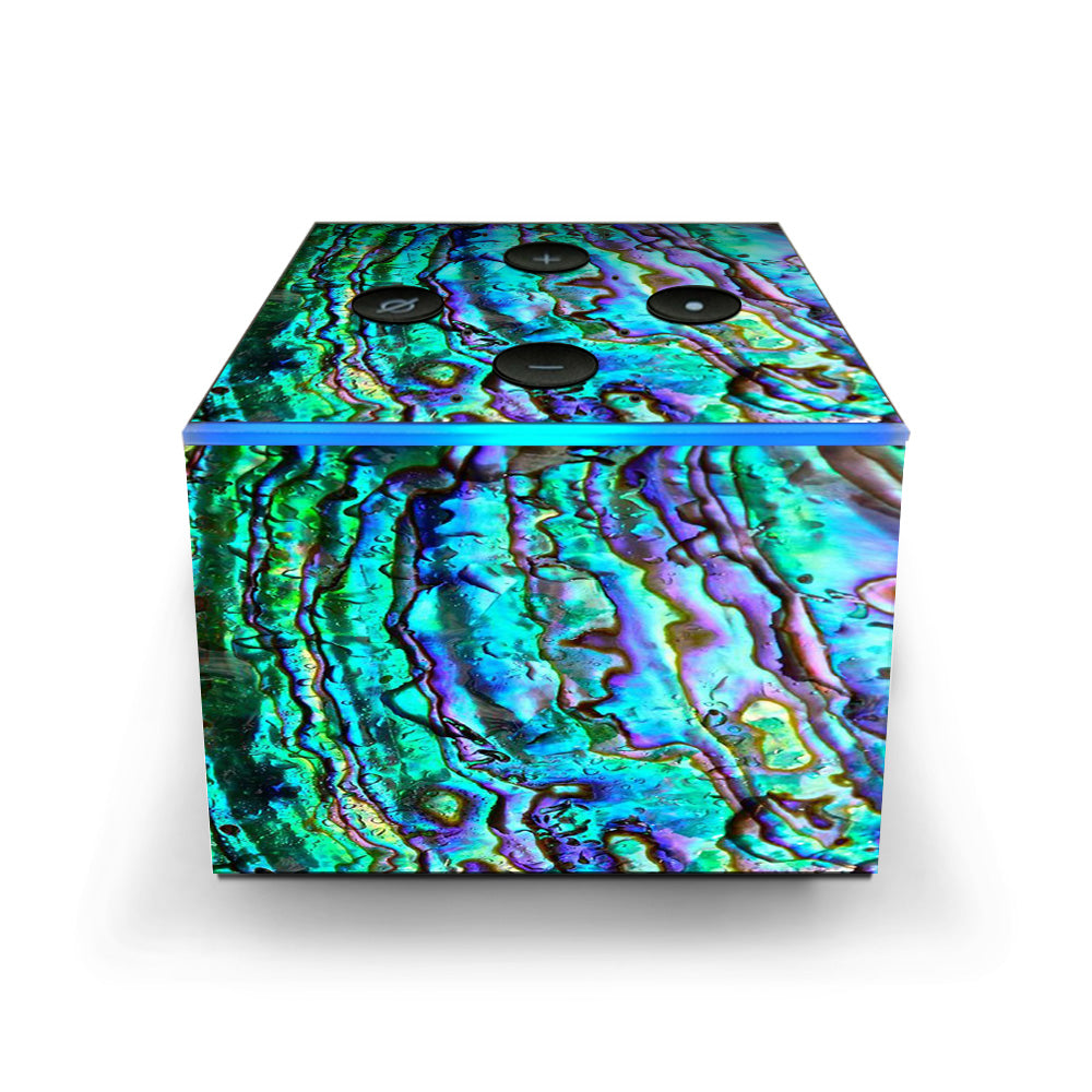  Abalone Ripples Green Blue Purple Shells Amazon Fire TV Cube Skin
