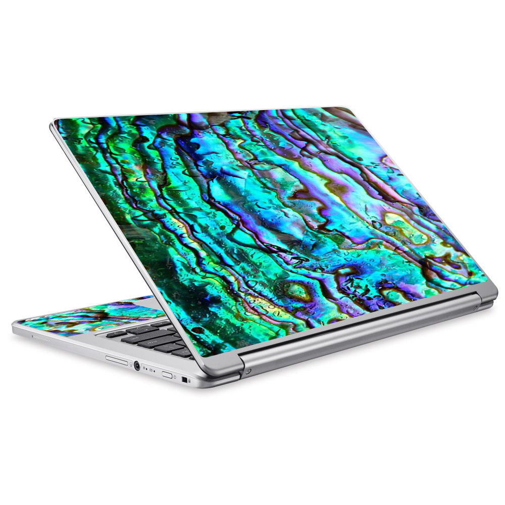  Abalone Ripples Green Blue Purple Shells Acer Chromebook R13 Skin
