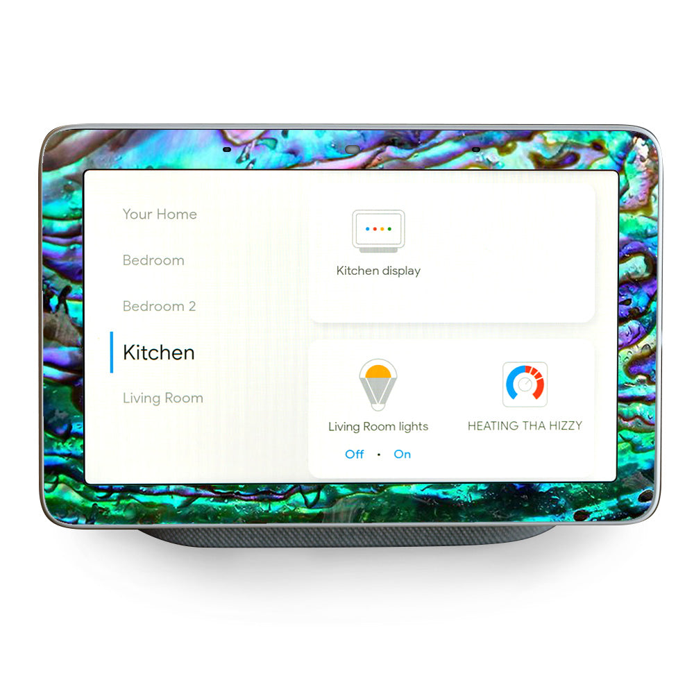 Abalone Ripples Green Blue Purple Shells Google Home Hub Skin