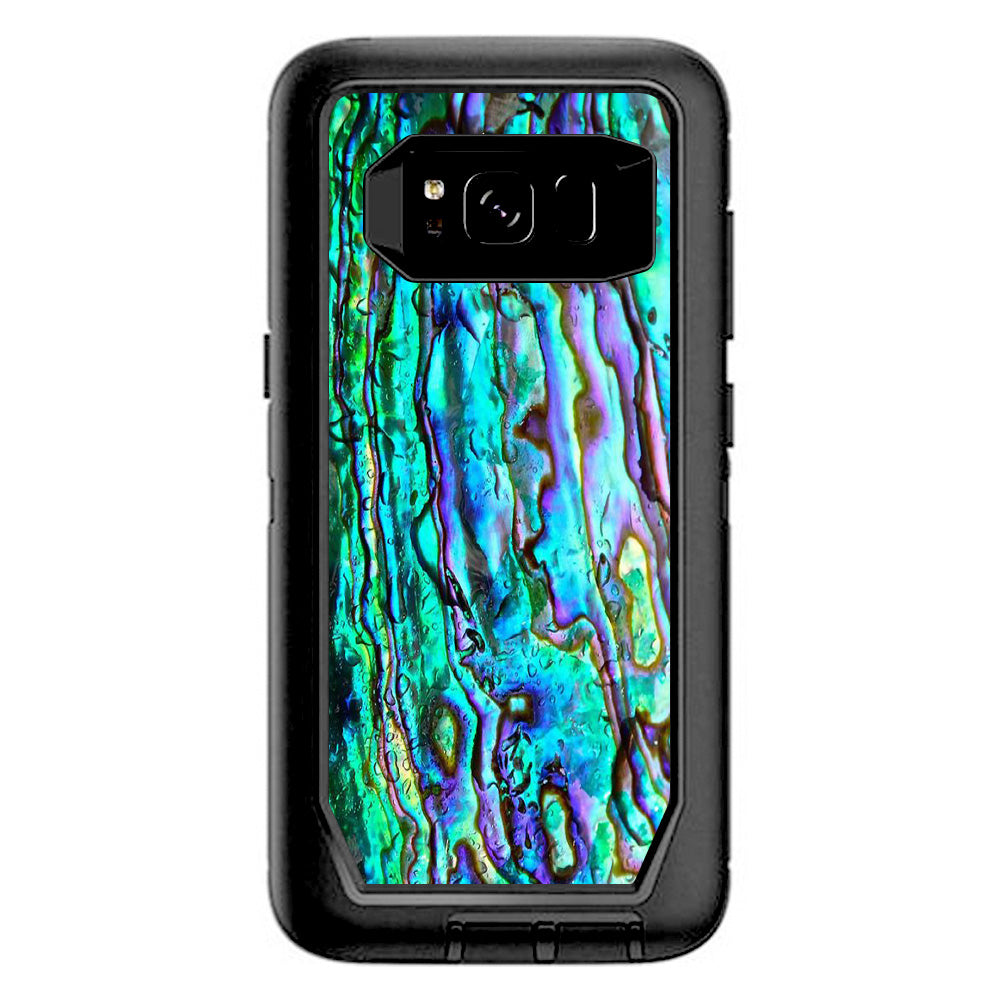  Abalone Ripples Green Blue Purple Shells Otterbox Defender Samsung Galaxy S8 Skin