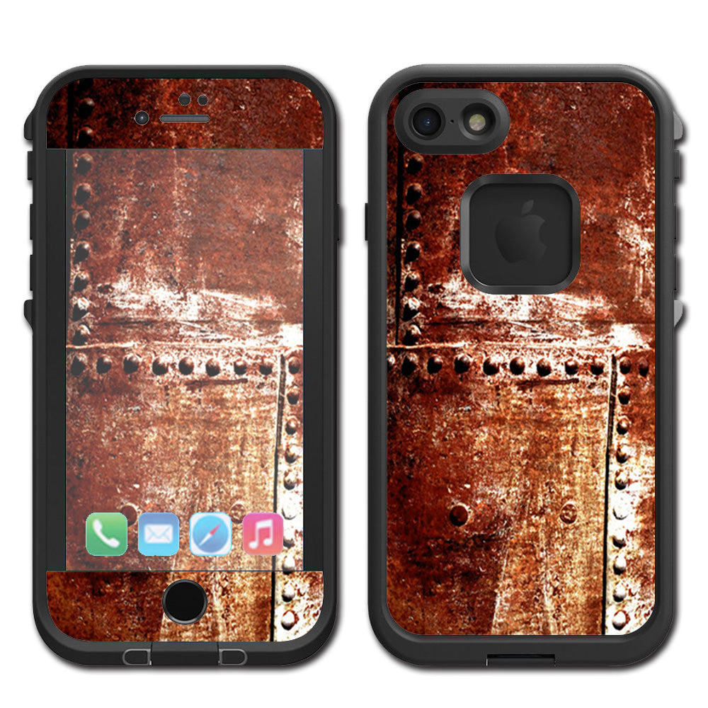  Rusted Metal Panels Rivets Rust Lifeproof Fre iPhone 7 or iPhone 8 Skin