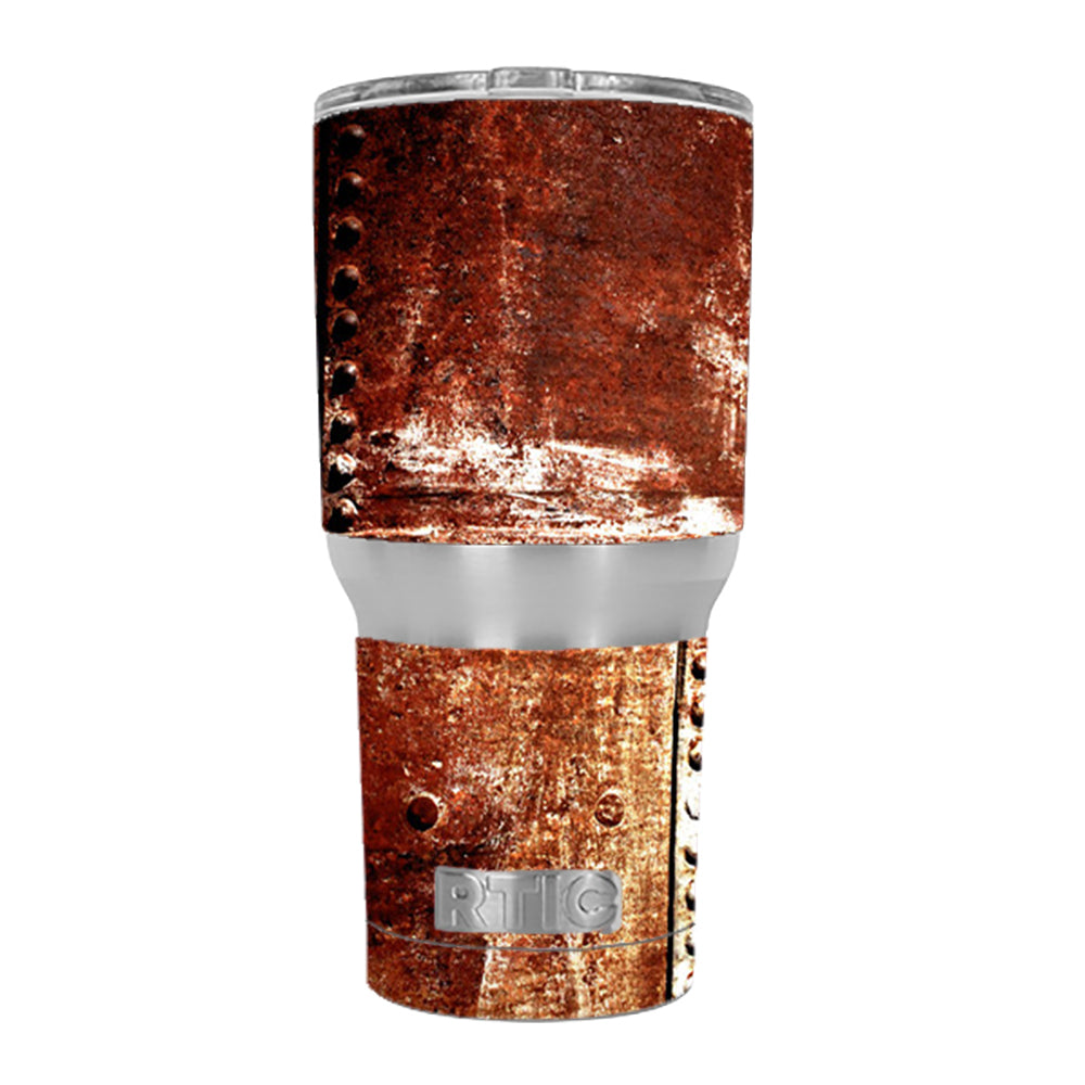  Rusted Metal Panels Rivets Rust RTIC 30oz Tumbler Skin