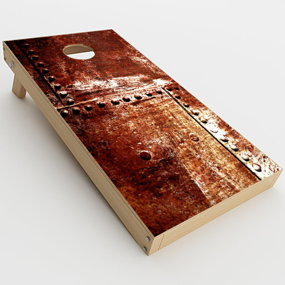  Rusted Metal Panels Rivets Rust Cornhole Game Boards  Skin