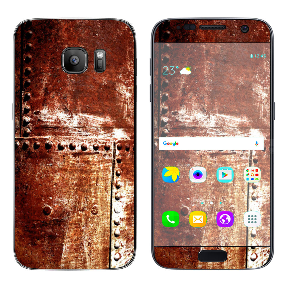  Rusted Metal Panels Rivets Rust Samsung Galaxy S7 Skin