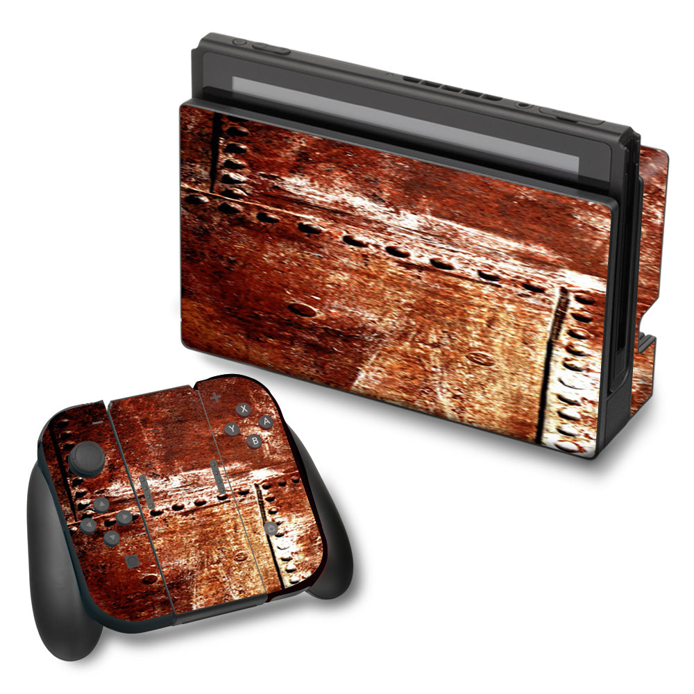  Rusted Metal Panels Rivets Rust Nintendo Switch Skin