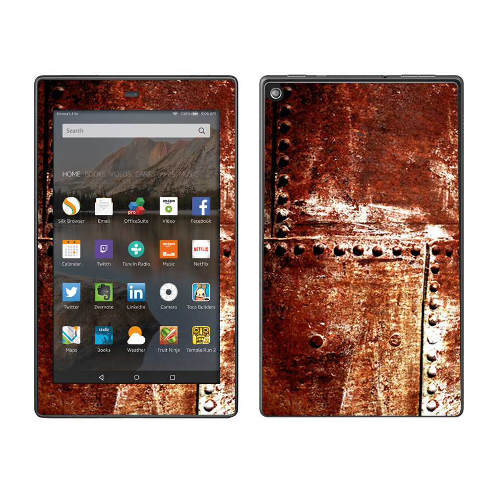  Rusted Metal Panels Rivets Rust Amazon Fire HD 8 Skin